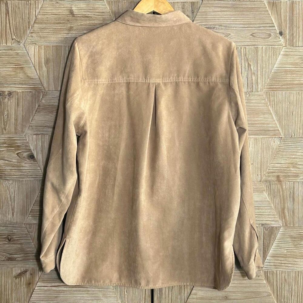 Draper's & Damon's Women's Beige/ Tan Button Up Shirt Size L Western Boho - Picture 3 of 4